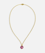 Liliflo_Swiss made Interchangeable Jewellery_Milonga-Halskette in Gelbgold_Muranoglas_Purple